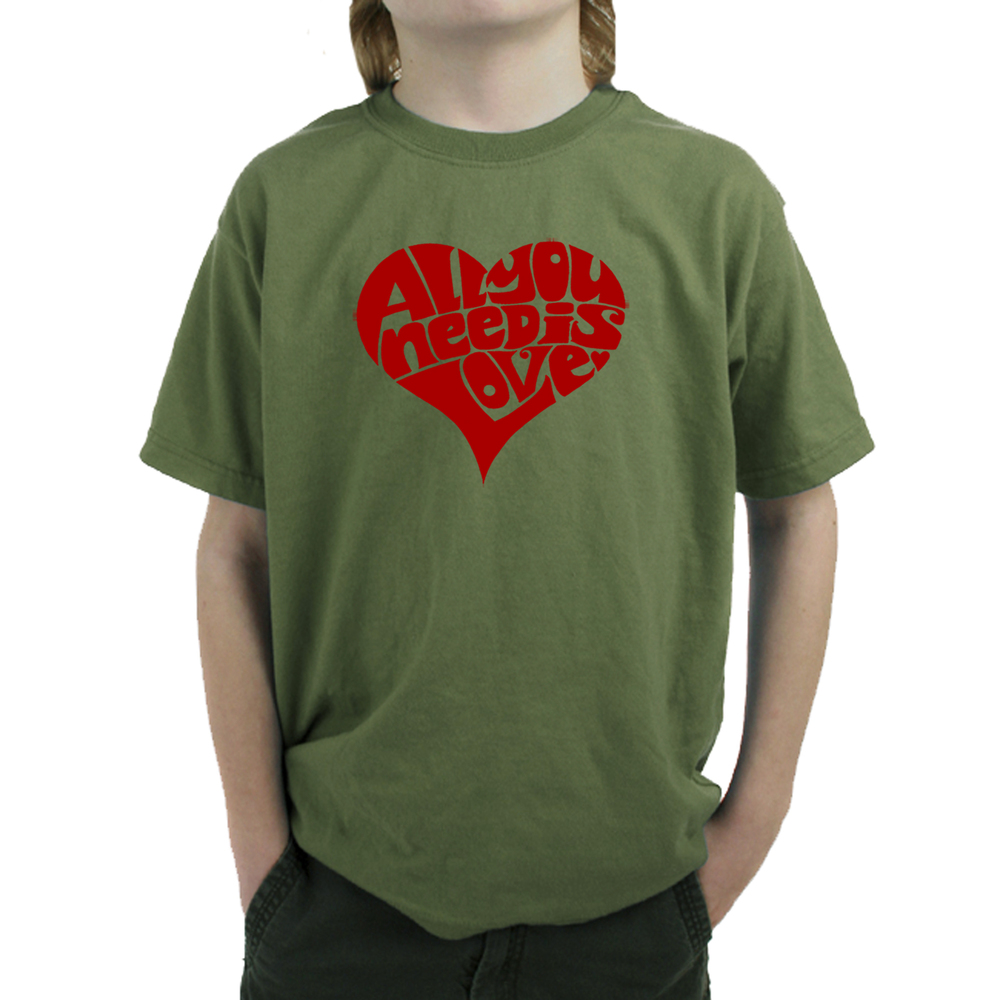 Boy's Word Art T-shirt - All You Need Is Love